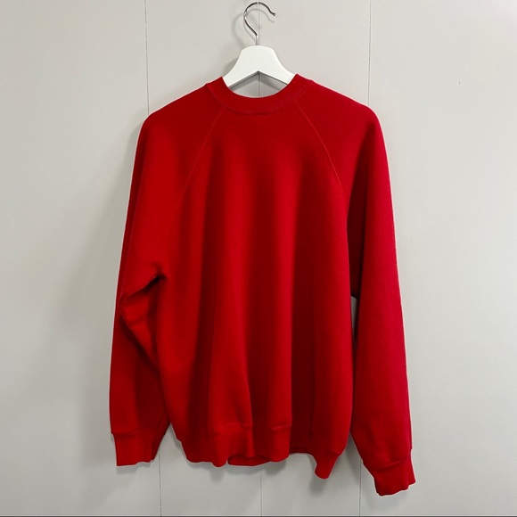 Vintage 80s Cat Christmas Red Crew Neck Sweatshirt - Picture 3 of 12